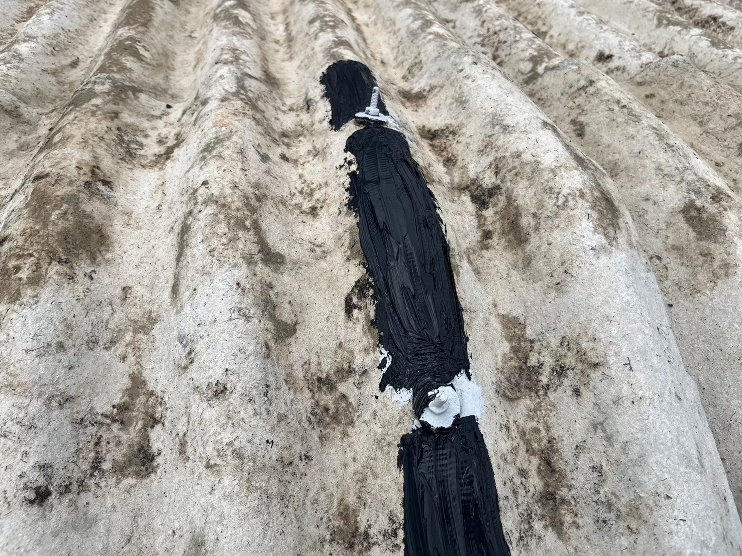 メッシュで処理後、補修をしています。